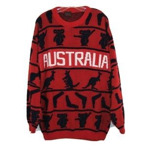 Dun Blue Mens Australian Made Kangaroo Koala Pullover Sweater Size M